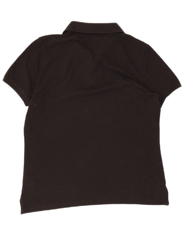 TOMMY HILFIGER Dame poloshirt UK 14 Medium Sort Bomuld