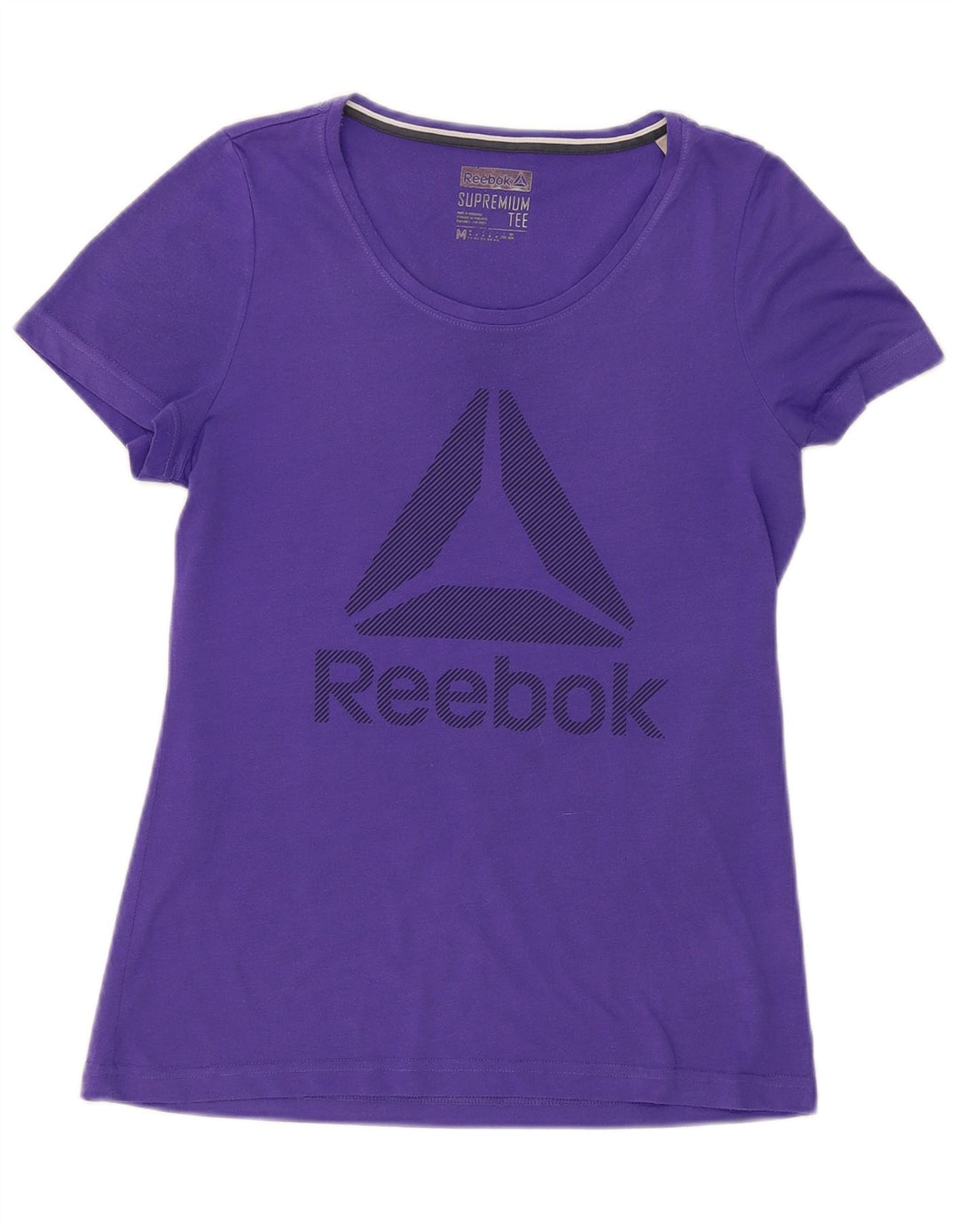 Reebok Dame T-Shirt Top UK 12 Medium Lilla Polyester