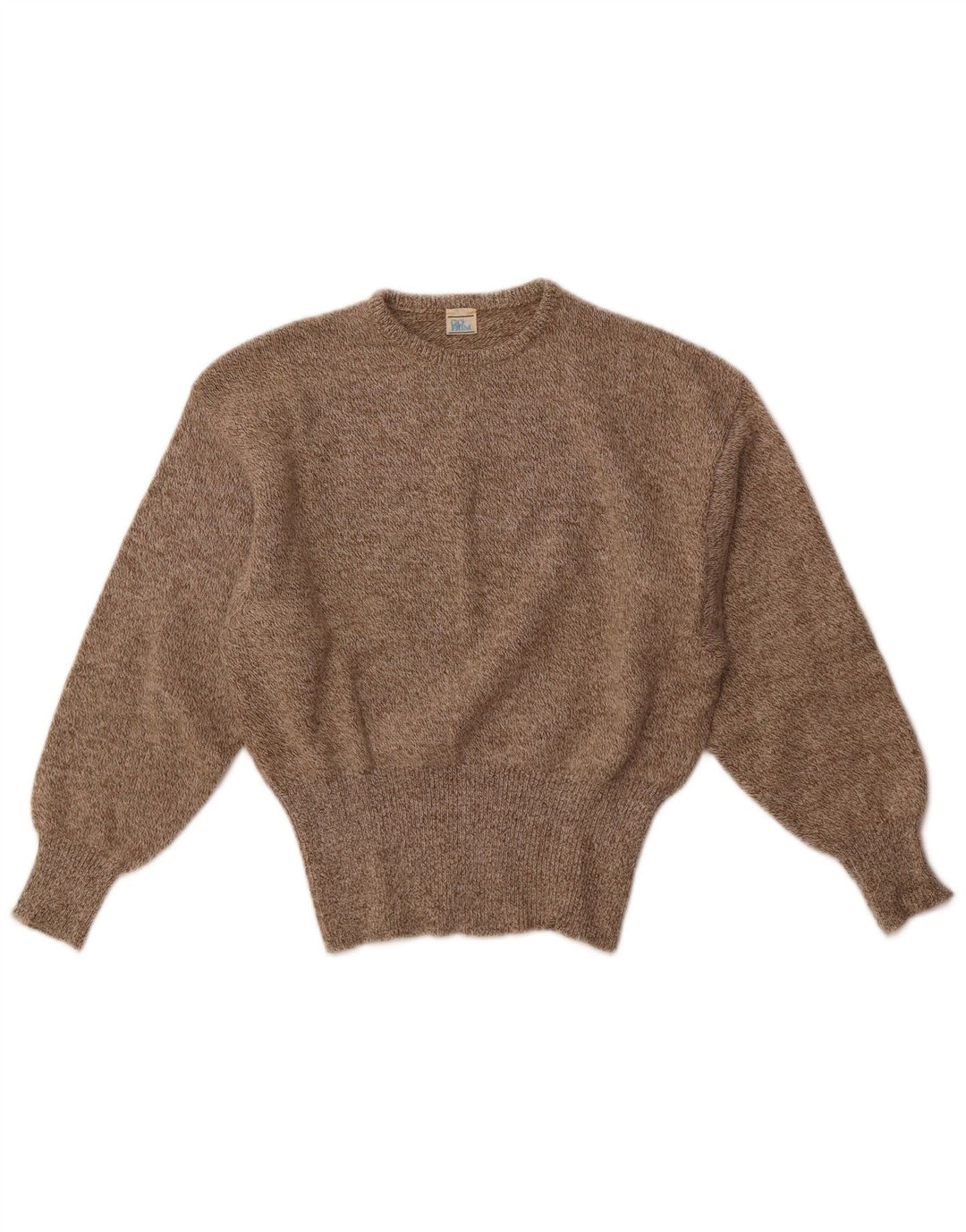 Vintage dame sweater med rund hals DK 14 medium brun uld