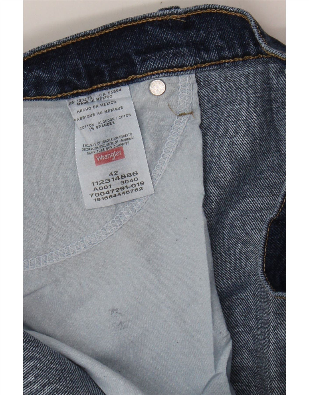 WRANGLER Mens Denim Shorts W42 2XL Blue Cotton Vintage Wrangler and Second-Hand Wrangler from Messina Hembry 
