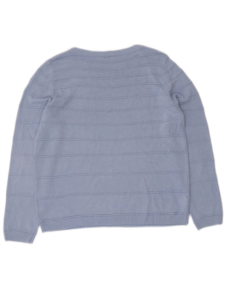 Marks & Spencer Dame Classic Boat Neck Jumper Sweater UK 12 Medium Blue