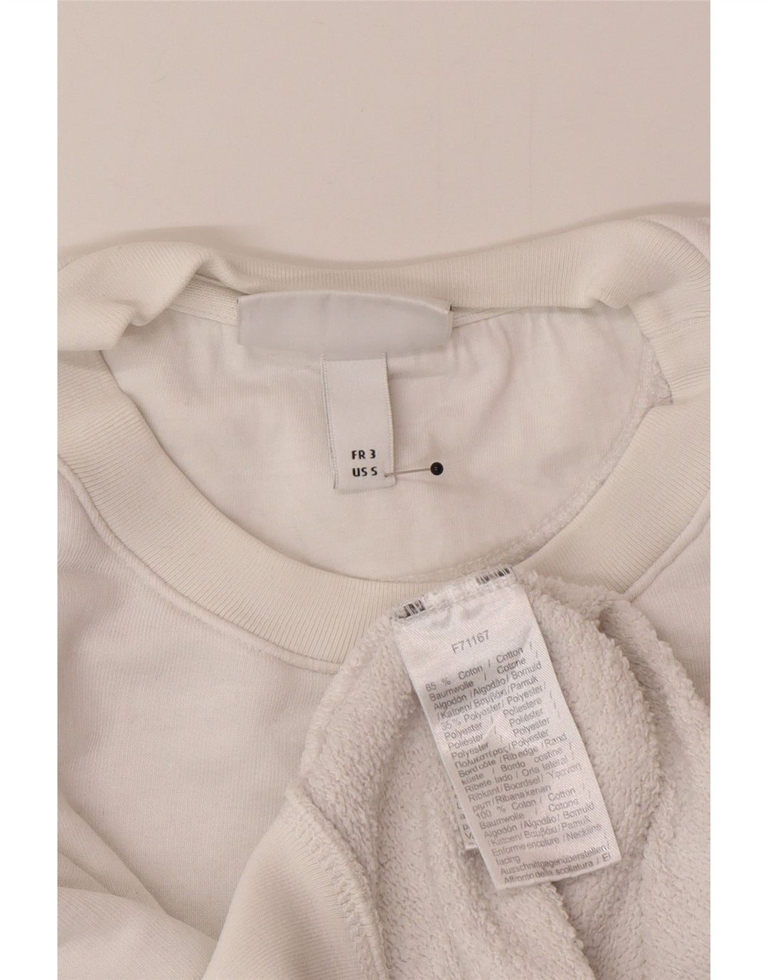 Lacoste Herre grafisk sweatshirt trøje størrelse 3 Lille hvid bomuld