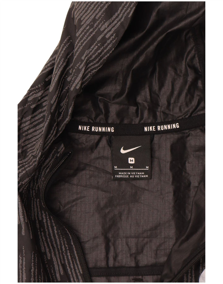 Nike Dame Løbetræningsdragt Topjakke UK 14 Medium Sort Geometrisk