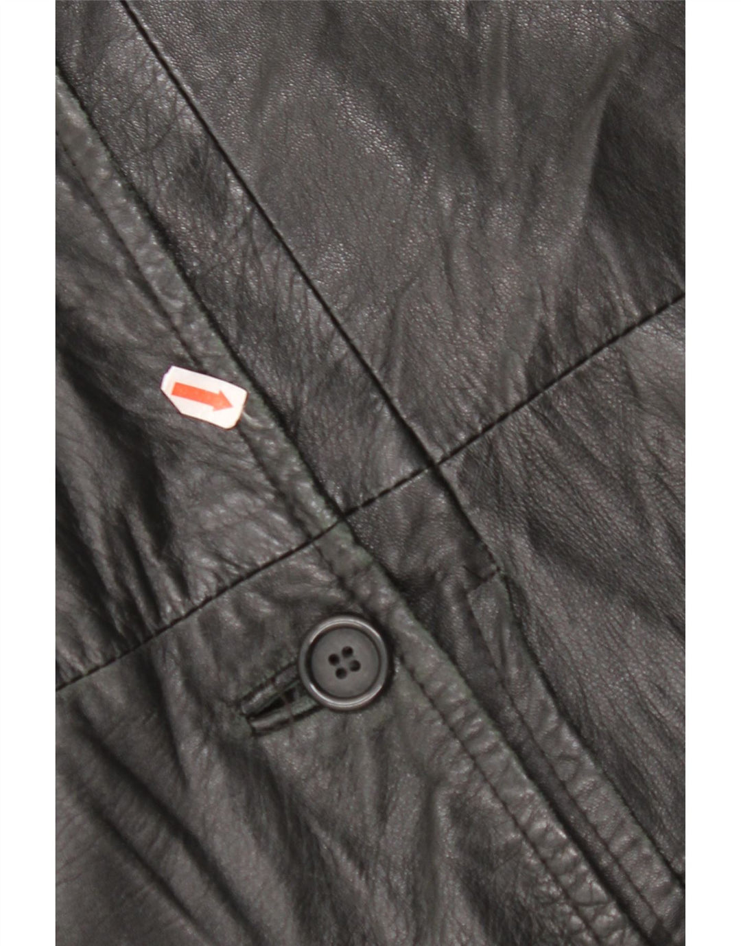 VINTAGE Læderfrakke til kvinder IT 48 XL Sort