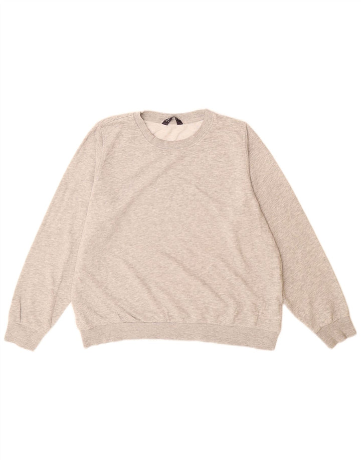 Marks & Spencer Dame Oversized Sweatshirt Jumper UK 16 Stor Grå Bomuld