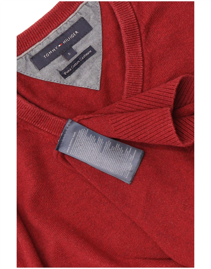 Tommy Hilfiger Herre V-hals sweater lille rød bomuld