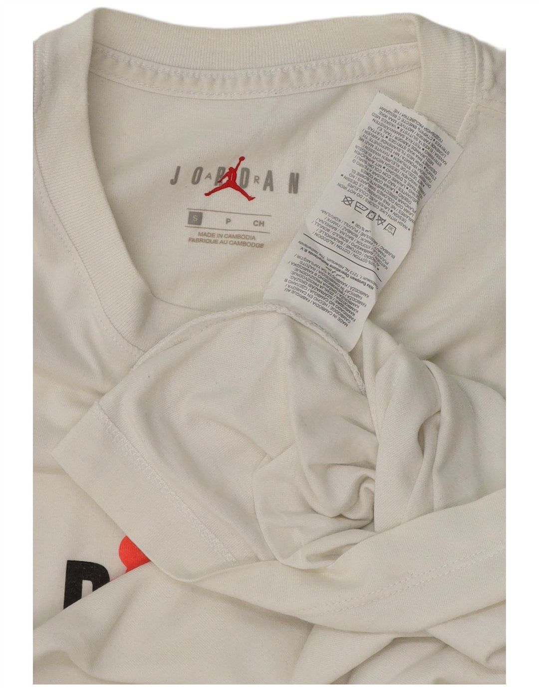 Jordan Herre grafisk T-shirt top lille hvid bomuld
