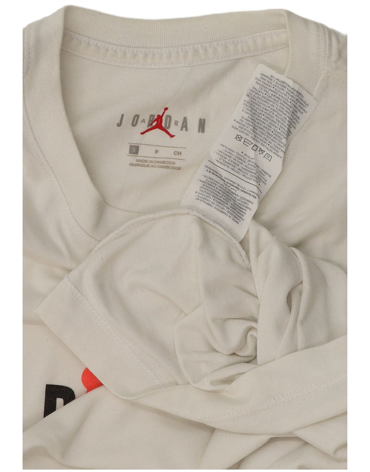 Jordan Herre grafisk T-shirt top lille hvid bomuld