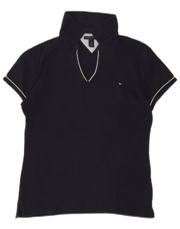 Tommy Hilfiger Dame Polo Shirt UK 14 Medium Navy Blue Bomuld