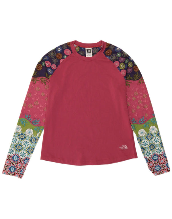 The North Face Kvinders Grafisk Top Langærmet UK 14 Large Pink Floral