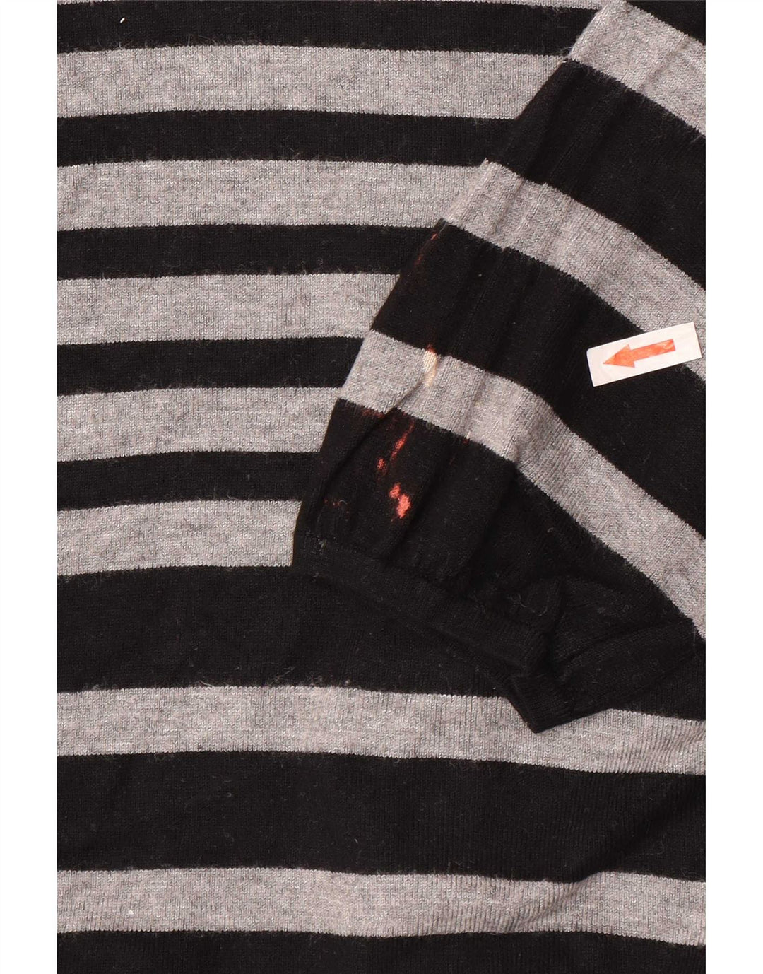 Marks & Spencer Womens Crop Cardigan Sweater UK 8 Small Gråstribet