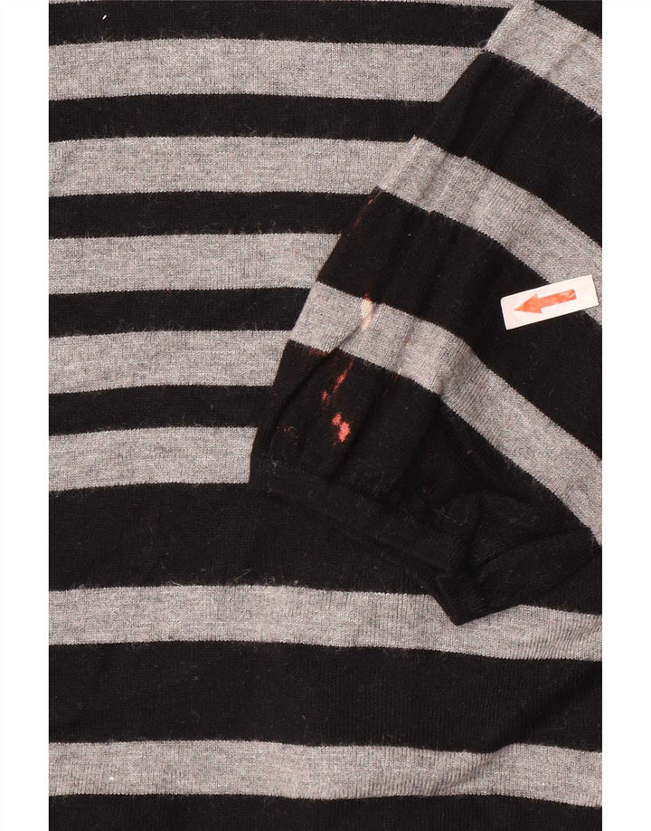 Marks & Spencer Womens Crop Cardigan Sweater UK 8 Small Gråstribet