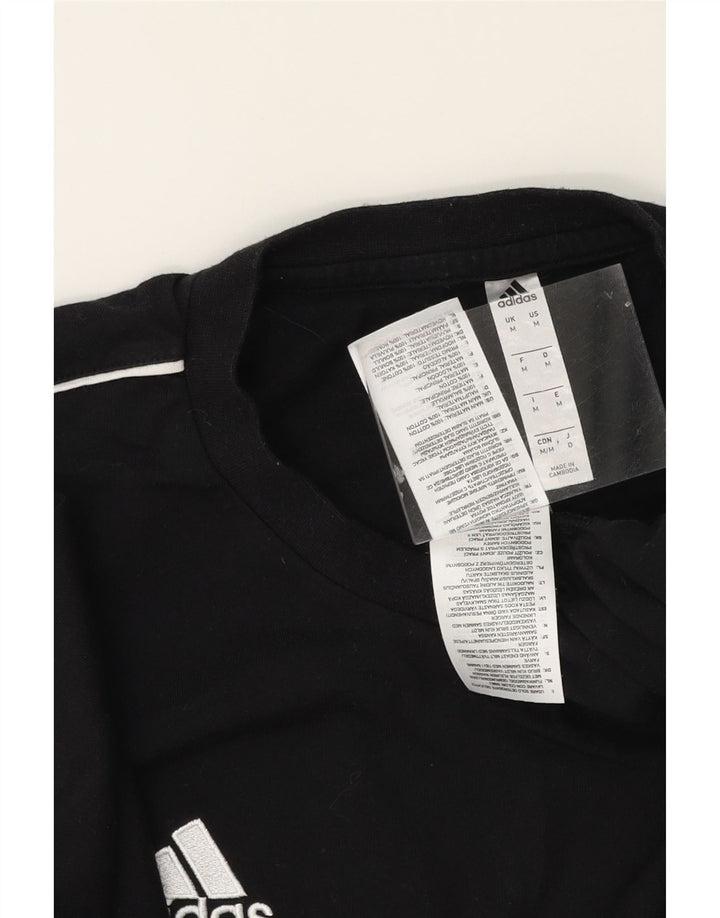 ADIDAS Mens T-Shirt Top Medium Black Cotton Vintage Adidas and Second-Hand Adidas from Messina Hembry 