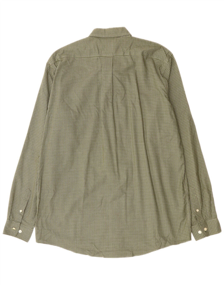 EDDIE BAUER Herre Relaxed Fit skjorte Stor grøn ternet bomuld