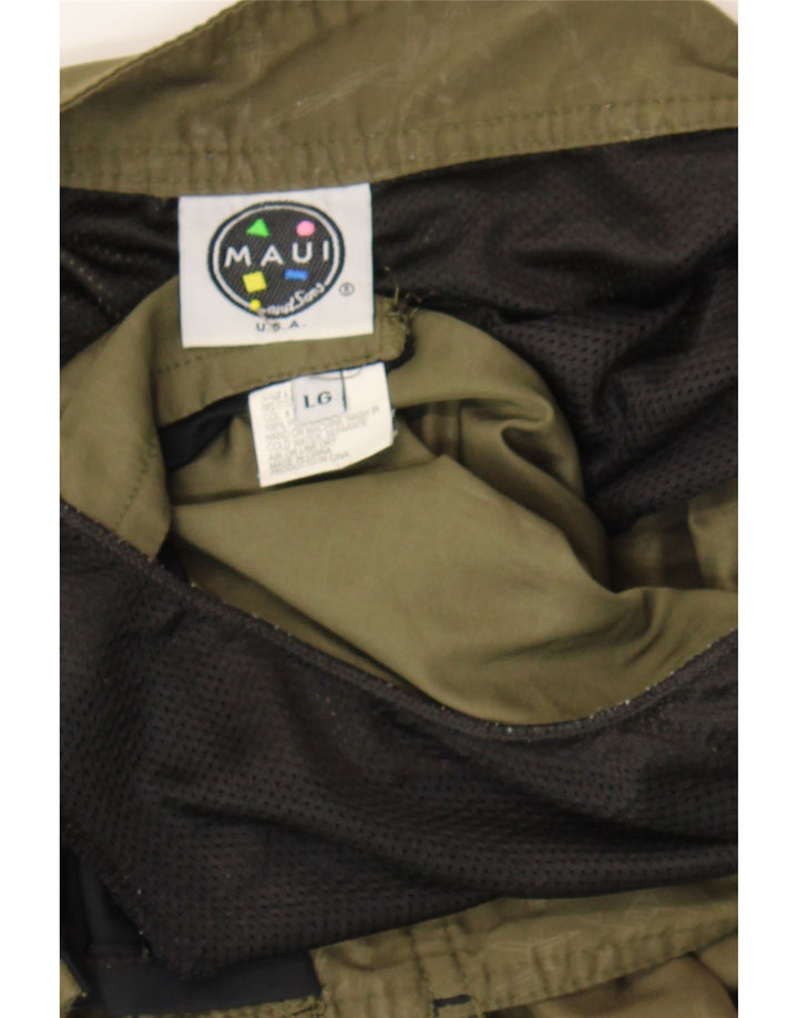MAUI AND SONS Mens Swimming Shorts Large  Green Geometric Polyester Beach Vintage Maui and Sons and Second-Hand Maui and Sons from Messina Hembry 