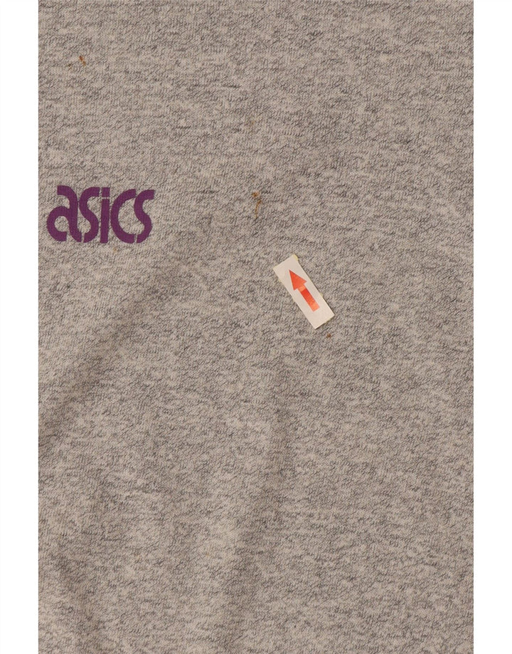 ASICS Dame Oversized grafisk T-shirt top UK 16 Stor grå flækket bomuld