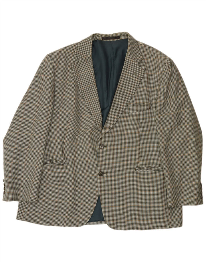 Marks & Spencer Herre 2-knaps blazerjakke UK 46 XL Grøn Houndstooth