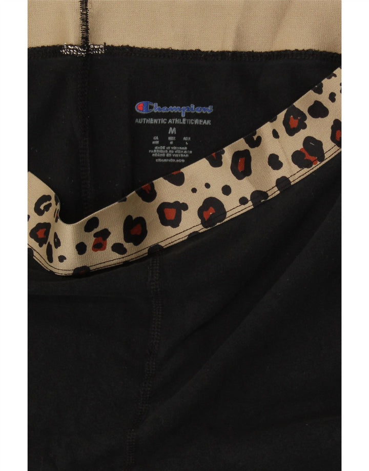 Champion Kvinders Grafiske Leggings UK 12 Medium Black Animal Print