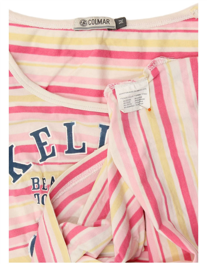 COLMAR Grafisk T-shirt top til kvinder UK 12 Medium Flerfarvet Stribet