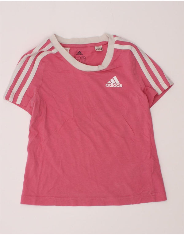 Adidas Pige T-Shirt Top 5-6 År Pink Bomuld