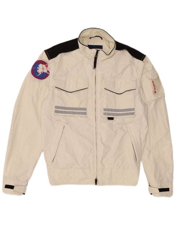 Museum Herre Graphic Utility Jacket UK 38 Medium White Colourblock Nylon