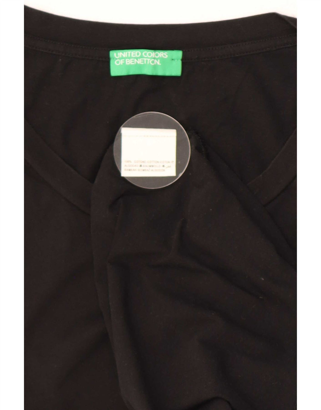 Benetton Damevest Top UK 18 XL Sort Bomuld