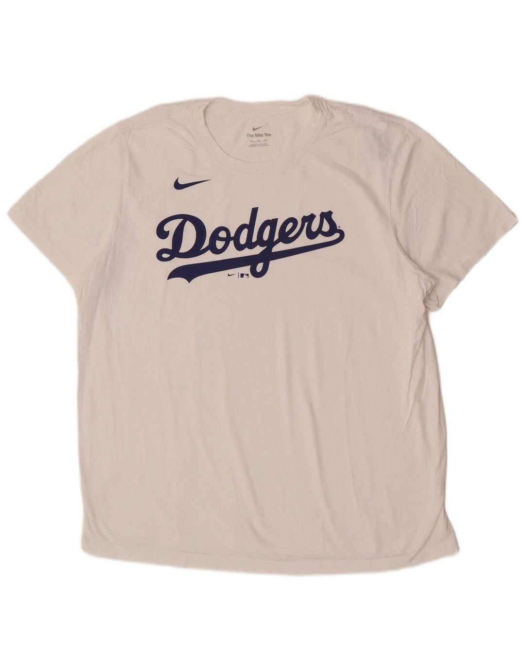 Nike Herre Dodgers Grafisk T-Shirt Top XL Hvid Bomuld