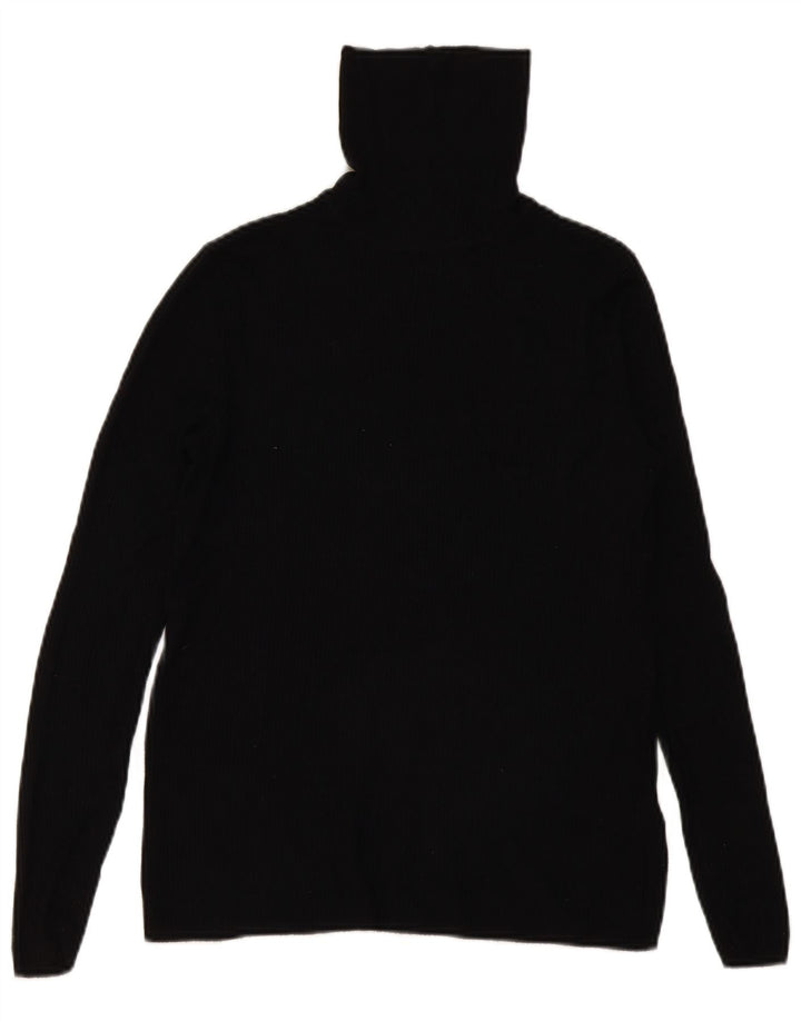 Marks & Spencer Dame Roll Neck Jumper Sweater UK 16 Large Black Viscose