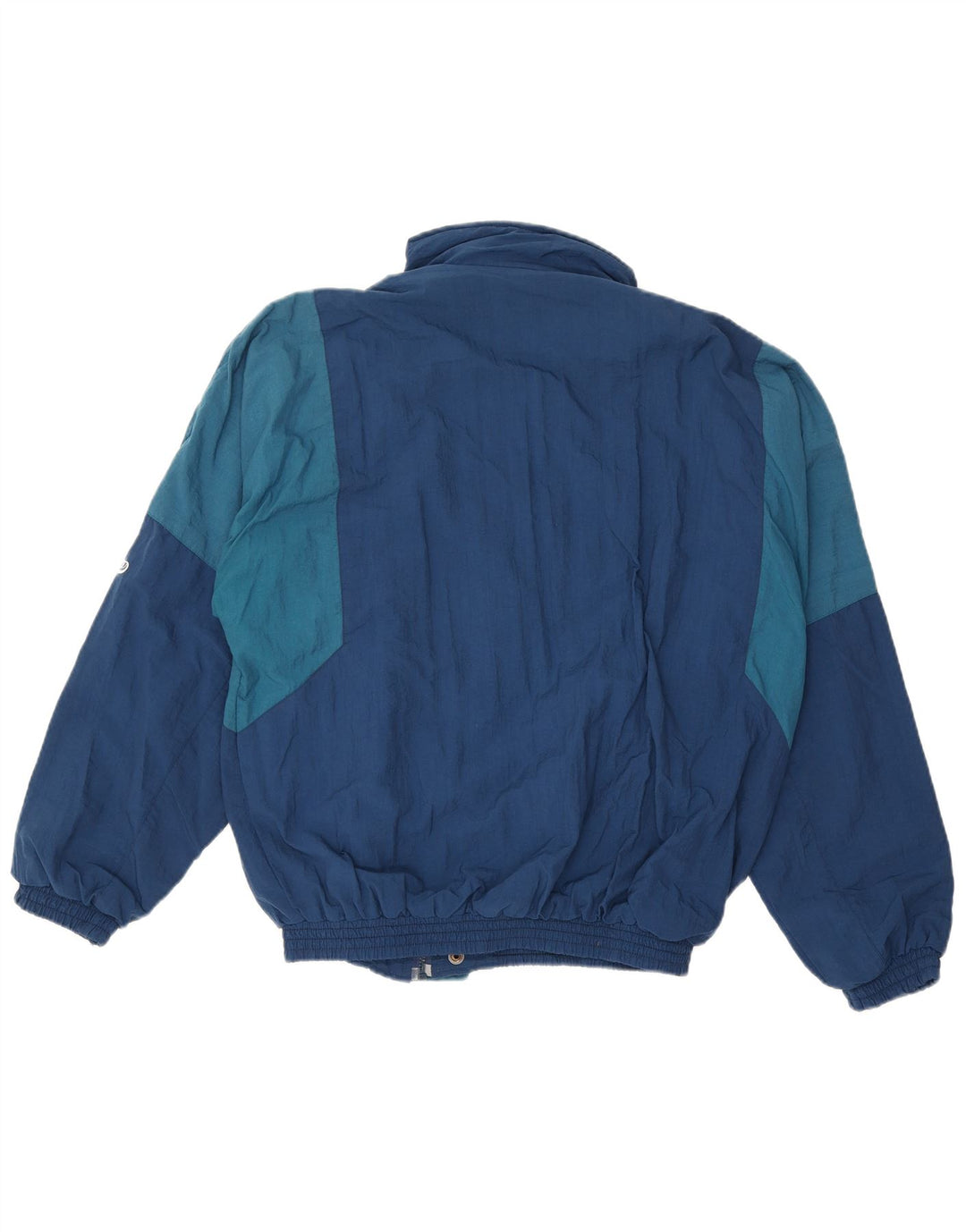 Vintage Bomber Jacket UK 40 Large Navy Blue Colourblock Nylon