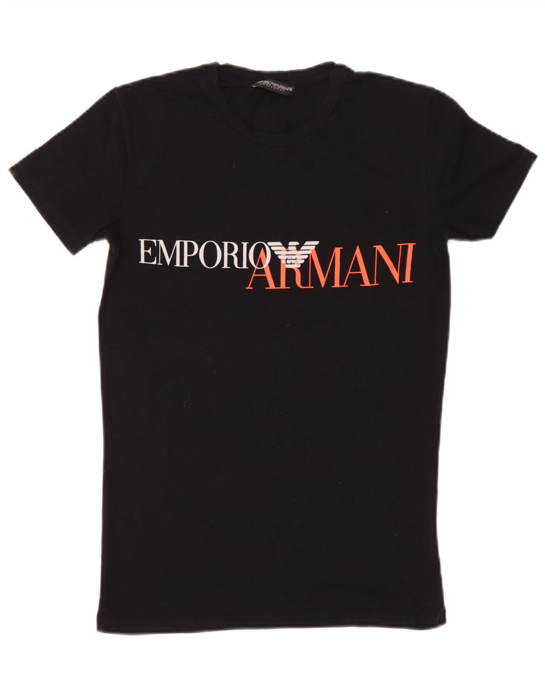 Emporio Armani Herre grafisk T-shirt Top Medium Sort Bomuld