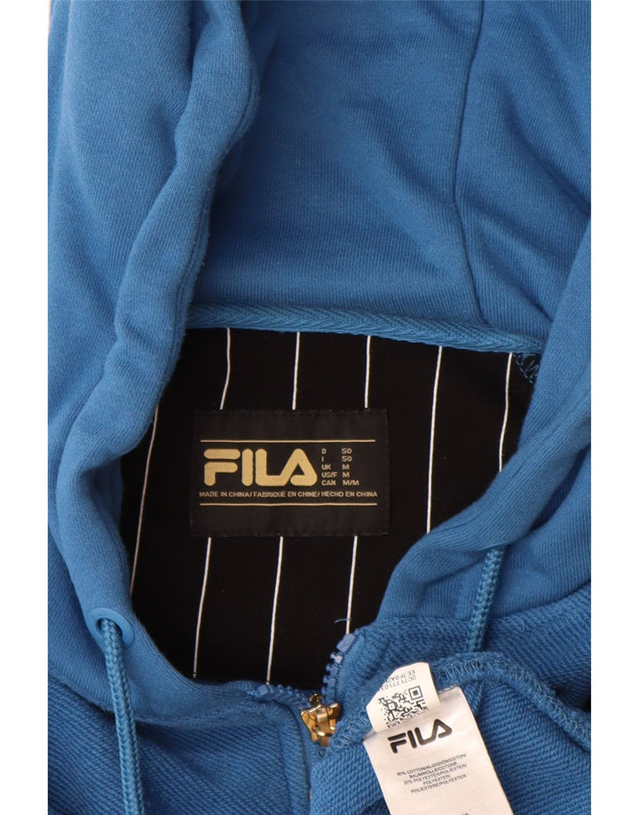 Fila Hættetrøje med lynlås til mænd mellemblå bomuld