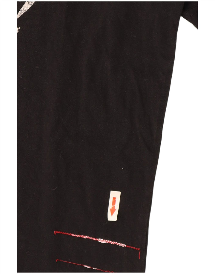 Diesel Herre Grafisk T-Shirt Top Stor Sort Bomuld