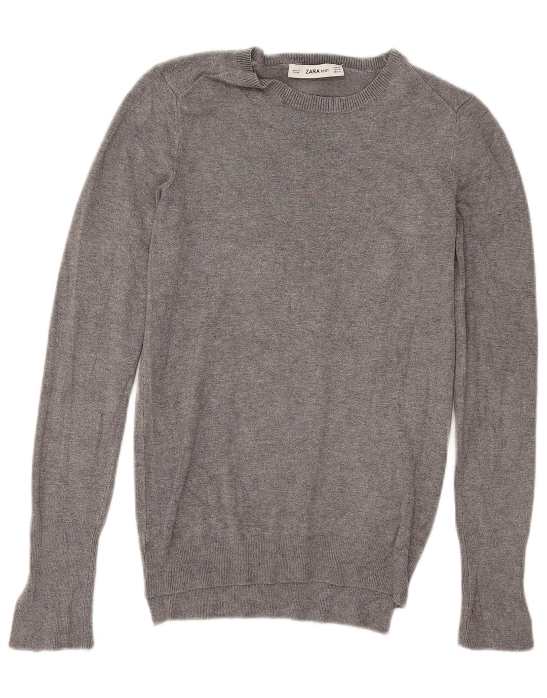 Zara Dame Boat Neck Jumper Sweater UK 12 Medium Grey Flecked