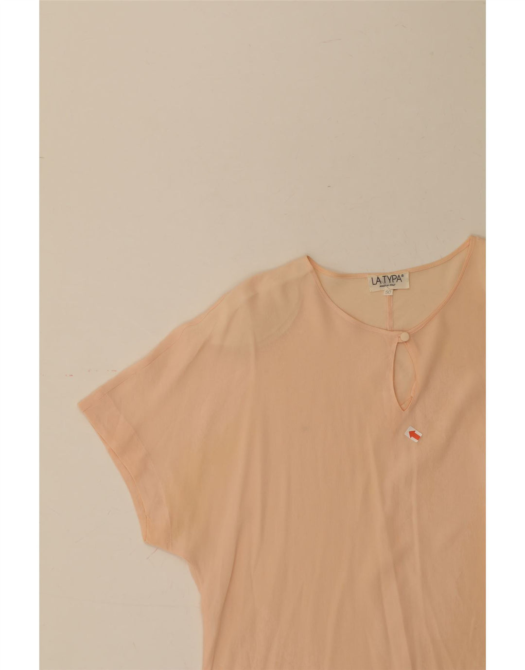 VINTAGE Womens Blouse Top IT 50 XL Beige Acetate Vintage Vintage and Second-Hand Vintage from Messina Hembry 
