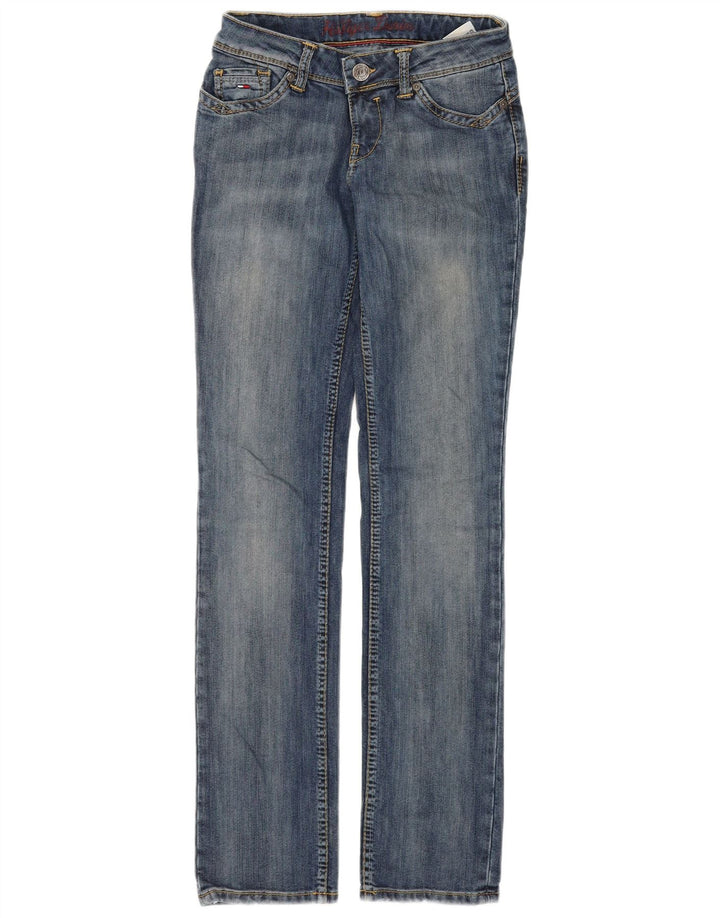 TOMMY HILFIGER Dame Victoria Super Low Slim Straight Jeans W26 L34 Blå