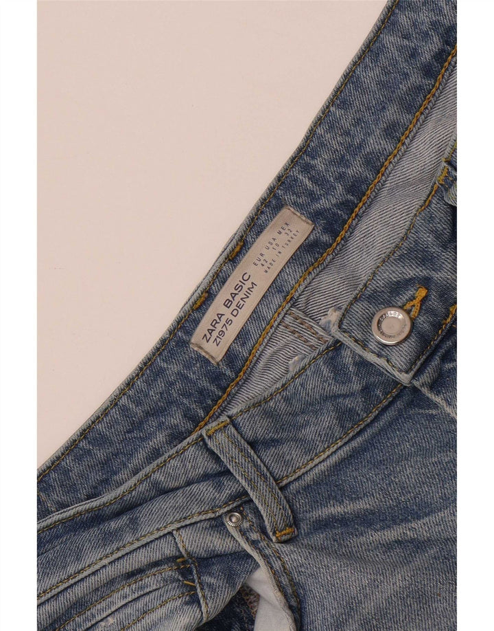 Zara Dame Flared Jeans EU 42 Large W32 L34 Blå