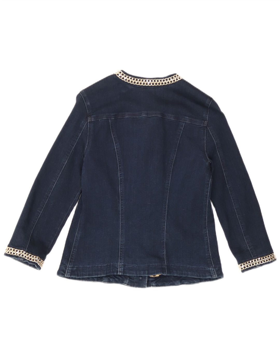 Liu Jo Dame 3/4-ærmet denimjakke UK 10 Small Navy Blue
