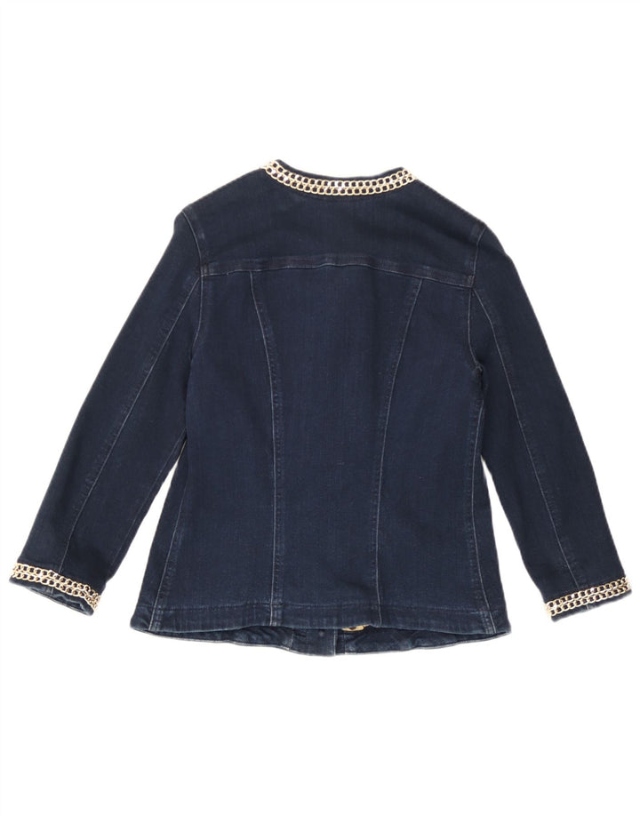 Liu Jo Dame 3/4-ærmet denimjakke UK 10 Small Navy Blue