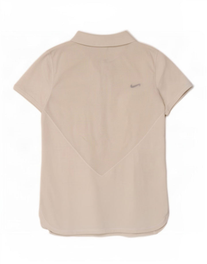 Nike Dame Polo Shirt UK 8/10 Small Off White