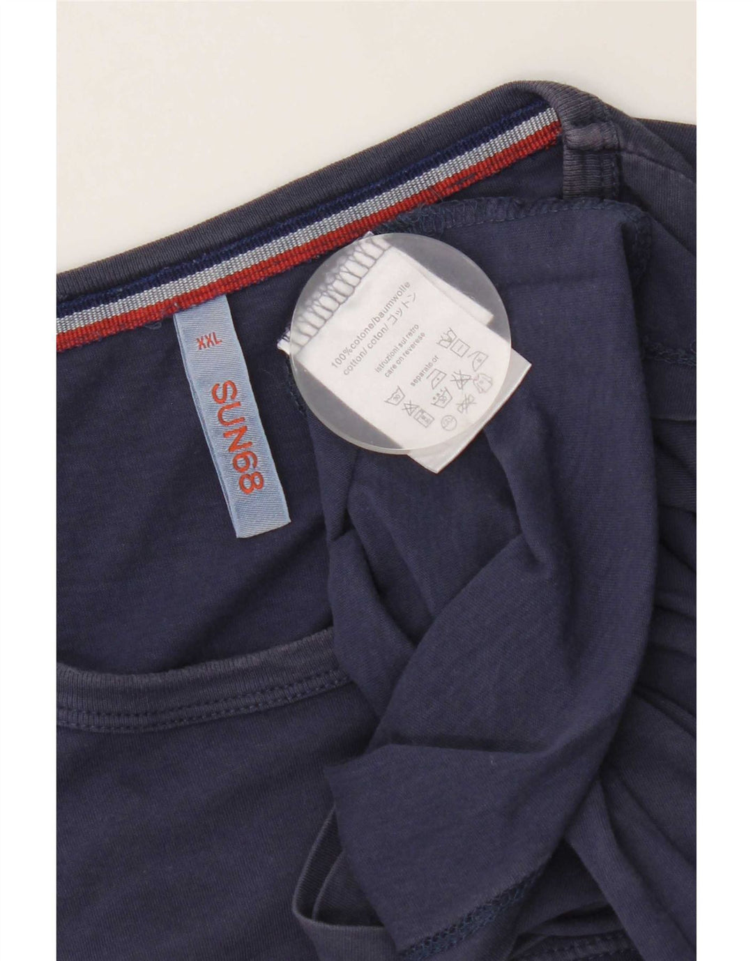 Sun68 Herre grafisk T-shirt top 2XL marineblå bomuld