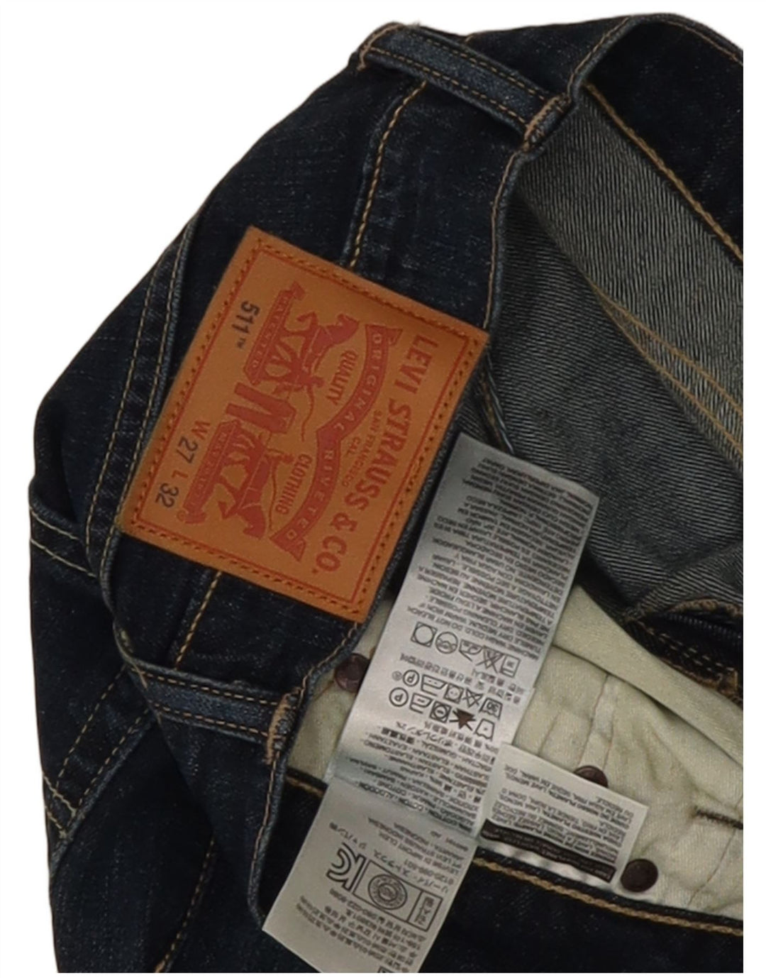 Levi's Dame 511 Slim Jeans W27 L32 Marineblå Bomuld