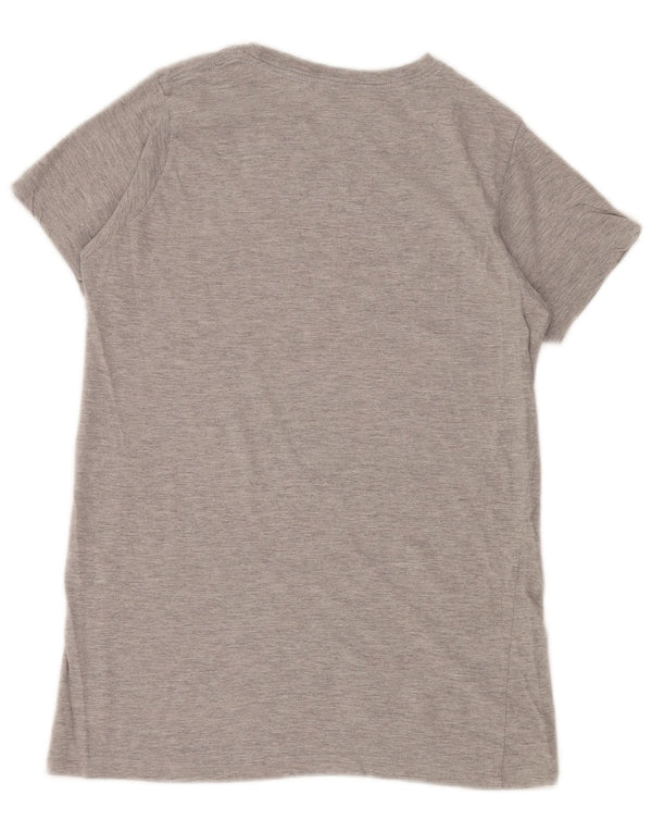 HARD ROCK CAFE Dame Valencia Grafisk T-Shirt Top UK 12 Medium Grå