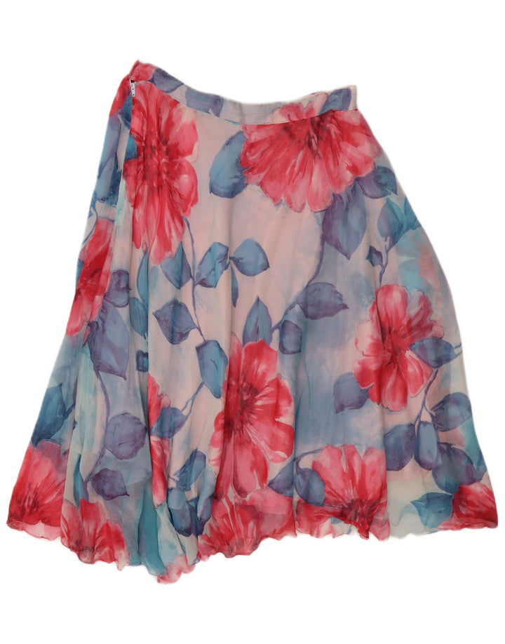 Vintage A-line nederdel til kvinder W30 Medium Blue Floral