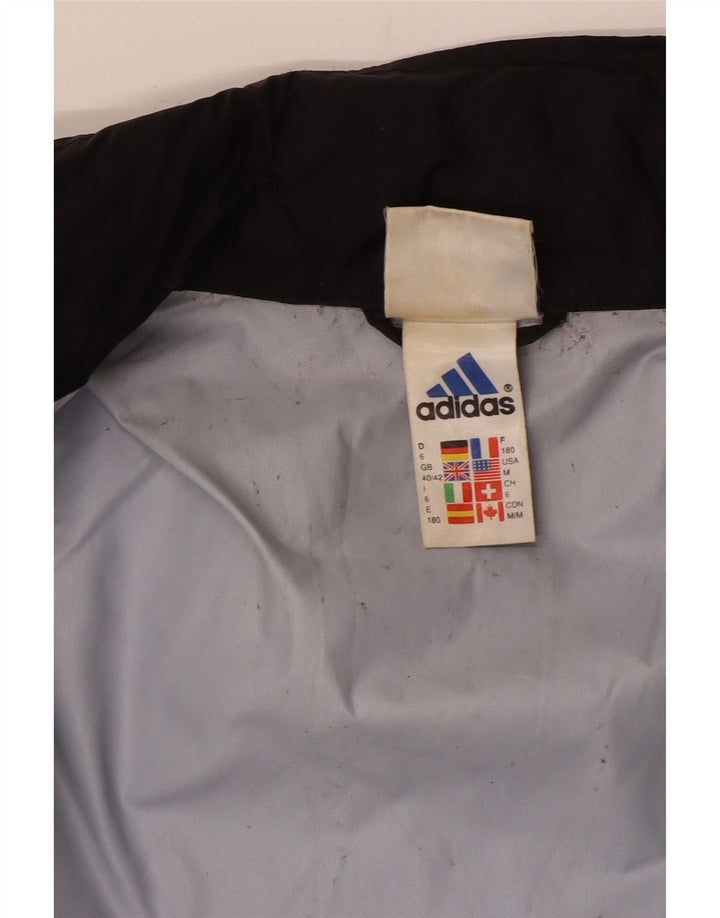 Adidas Regnjakke til mænd UK 40/42 Medium Black Colourblock Nylon