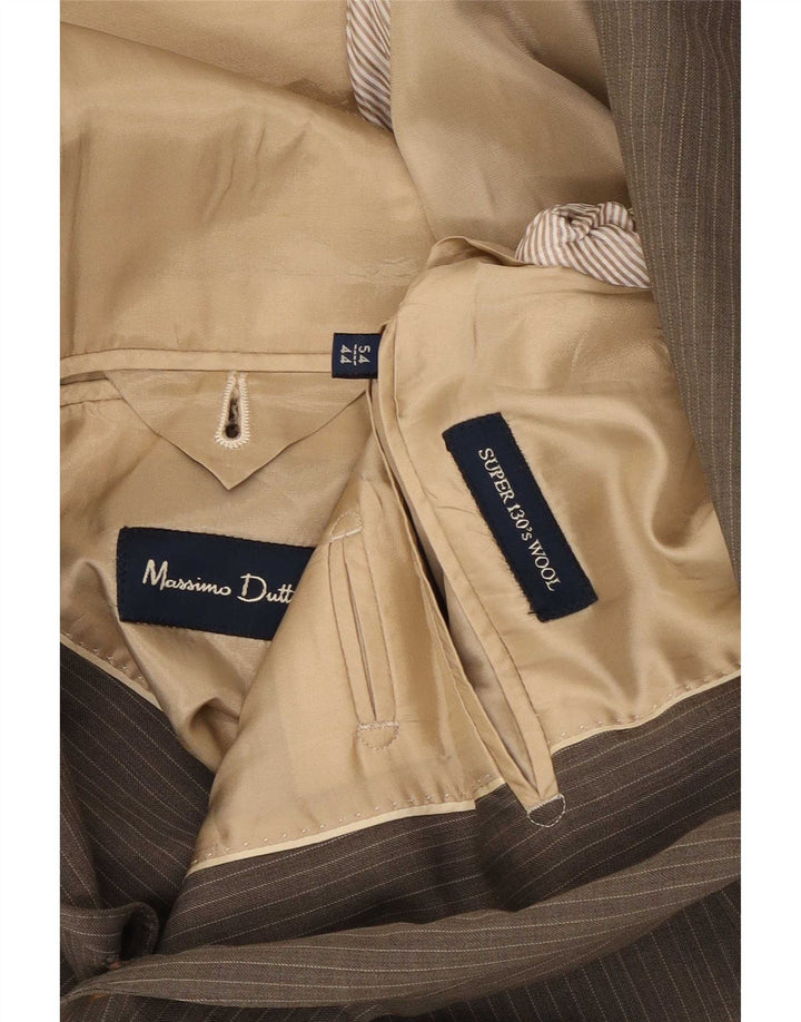 Massimo Dutti Herre 2-knaps blazerjakke EU 54 XL Grå nålestribet uld