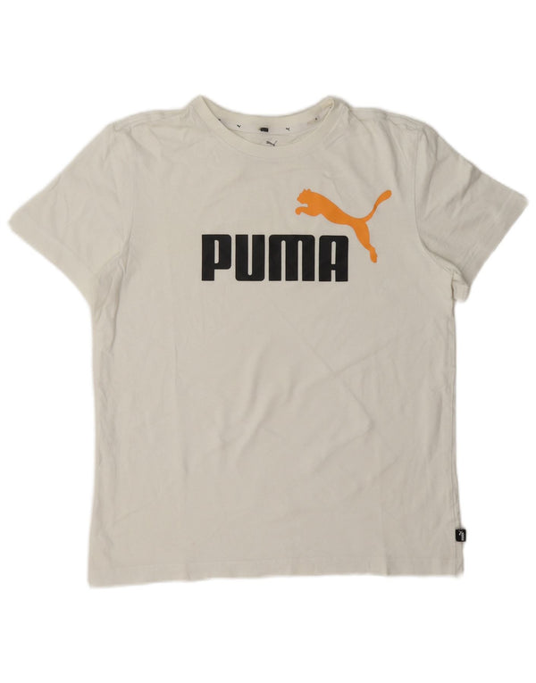 Puma Boys Grafisk T-Shirt Top 15-16 år Hvid