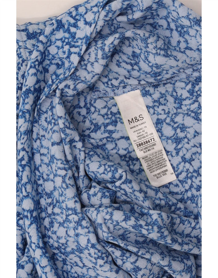 Marks & Spencer Dame Oversized bluse Top UK 14 Large Blue Viscose