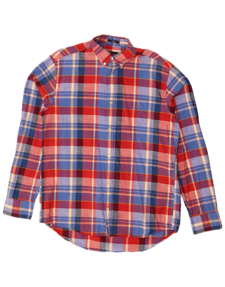 Gant herre Regular Fit skjorte str. 41/42 16 1/2 stor flerfarvet tern