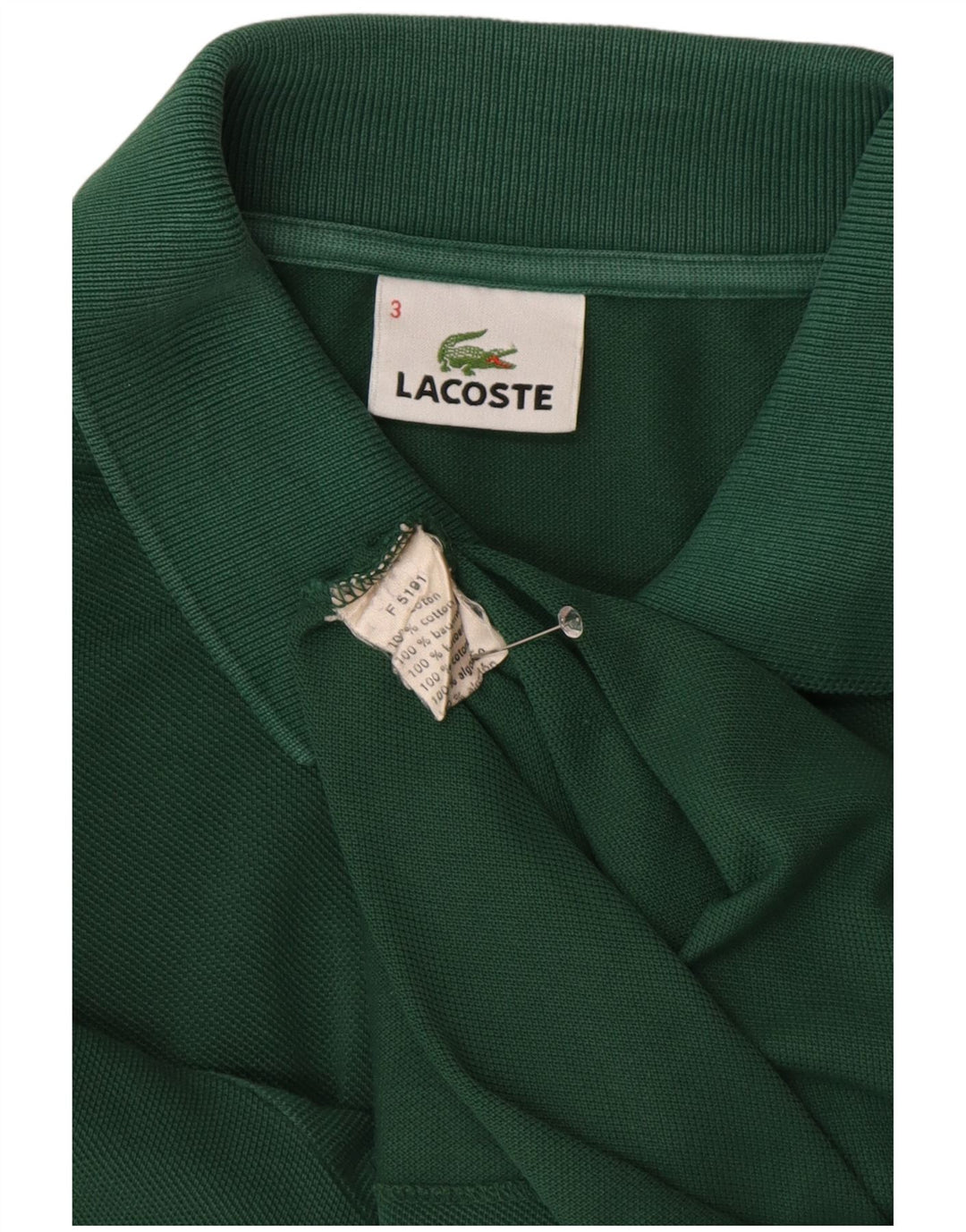 LACOSTE Poloskjorte til mænd størrelse 3 Lille grøn bomuld