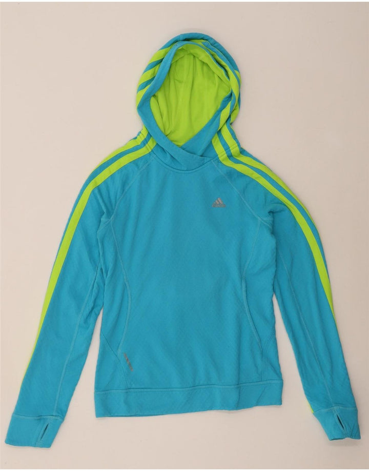 Adidas Dame Hoodie Jumper UK 14 Medium Blue Polyester